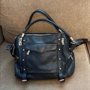 Rebecca Mincoff Cupid Satchel- blue/grey